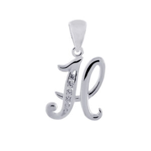 Letter H CZ Pendant