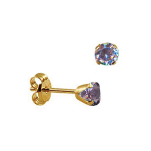 Sterling Silver 4mm Bezel Set February Aquamarine Glass