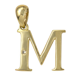 Letter M Diamond Pendant