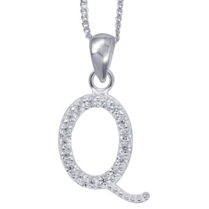 Letter Q CZ Pendant